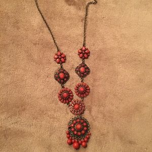 Long Burnt Orange Necklace